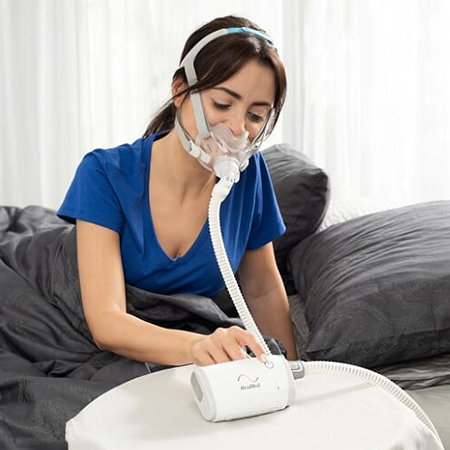 ResMed AirMini Travel CPAP Machine lifestyle shot